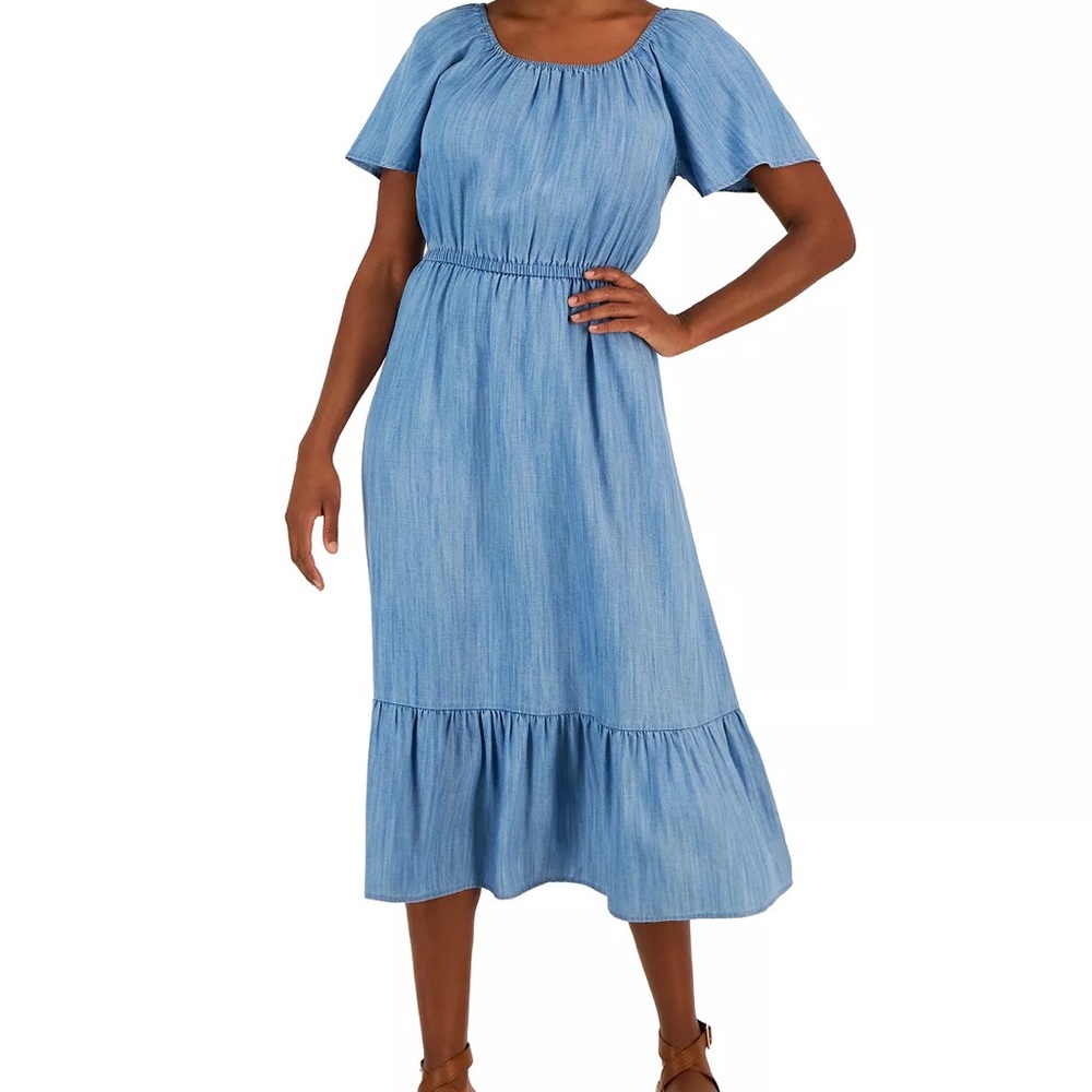 STYLE & CO
Women's On Off-The-Shoulder Chambray Midi Dress